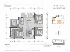 【B户型108㎡四房】4室2厅2卫1厨1阳台