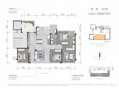 【E户型122㎡四房】4室2厅2卫1厨1阳台