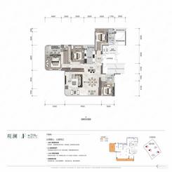 【F户型219㎡四房】4室2厅3卫1厨2阳台