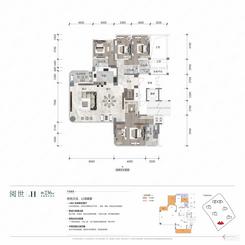 【H户型236㎡四房】4室2厅4卫1厨2阳台