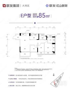 【E户型】2室2厅2卫1厨20阳台
