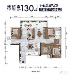 【二期揽境02】4室2厅2卫1厨2阳台