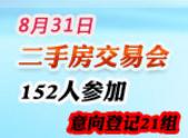 8月31日二手房交易会152人参加 意向购房登记21组