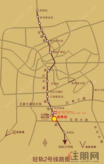 南宁地铁2号线线路图