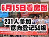住朋网6月15日看房团四线齐发 231人参与 意向登记54组