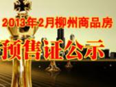 2013年2月柳州5个项目取得预售证 环比上涨77.99%