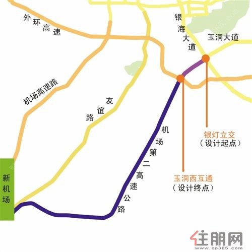 五象湖1号至机场少走10公里 机场第二高速路径图曝光