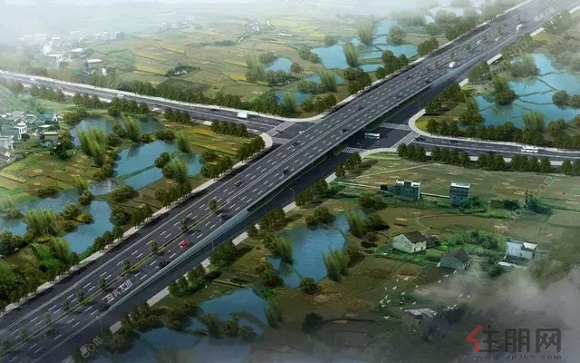 贵港城区修建九座立交桥,现场图片