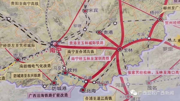 南宁至玉林城际铁路具体走向确定2月15日,记者从玉林市发改委了解到