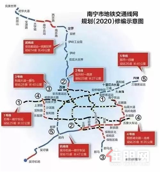 南宁地铁交通网示意图