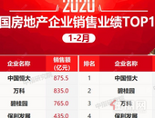 2020年1-2月房企销售业绩TOP100