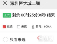 豪横！坪山恒大城二期线上开盘售罄，600人参加选房