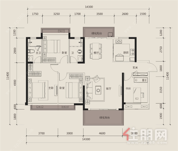 龙光玖珑华府144㎡3+1房两厅两卫.png