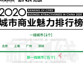 2020**1-5线城市排名发布 柳州列为三线