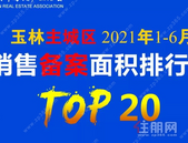 2021年1-6月份玉林市房地产项目备案销售面积、金额排行榜单