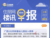 住朋网早报（12月7日）广西102所新建幼儿园投入使用