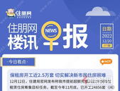 住朋网早报（12月20日）保租房开工近2.5万套 切实解决新市民住房困难