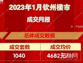 2023年1月钦州楼市销售数据出炉，这些房企和楼盘受市场青睐！