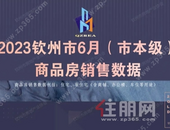 2023钦州市6月（市本级）商品房销售数据
