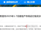 贵港1-7月房产市场分析，商品房销售面积同比下降4.3％！