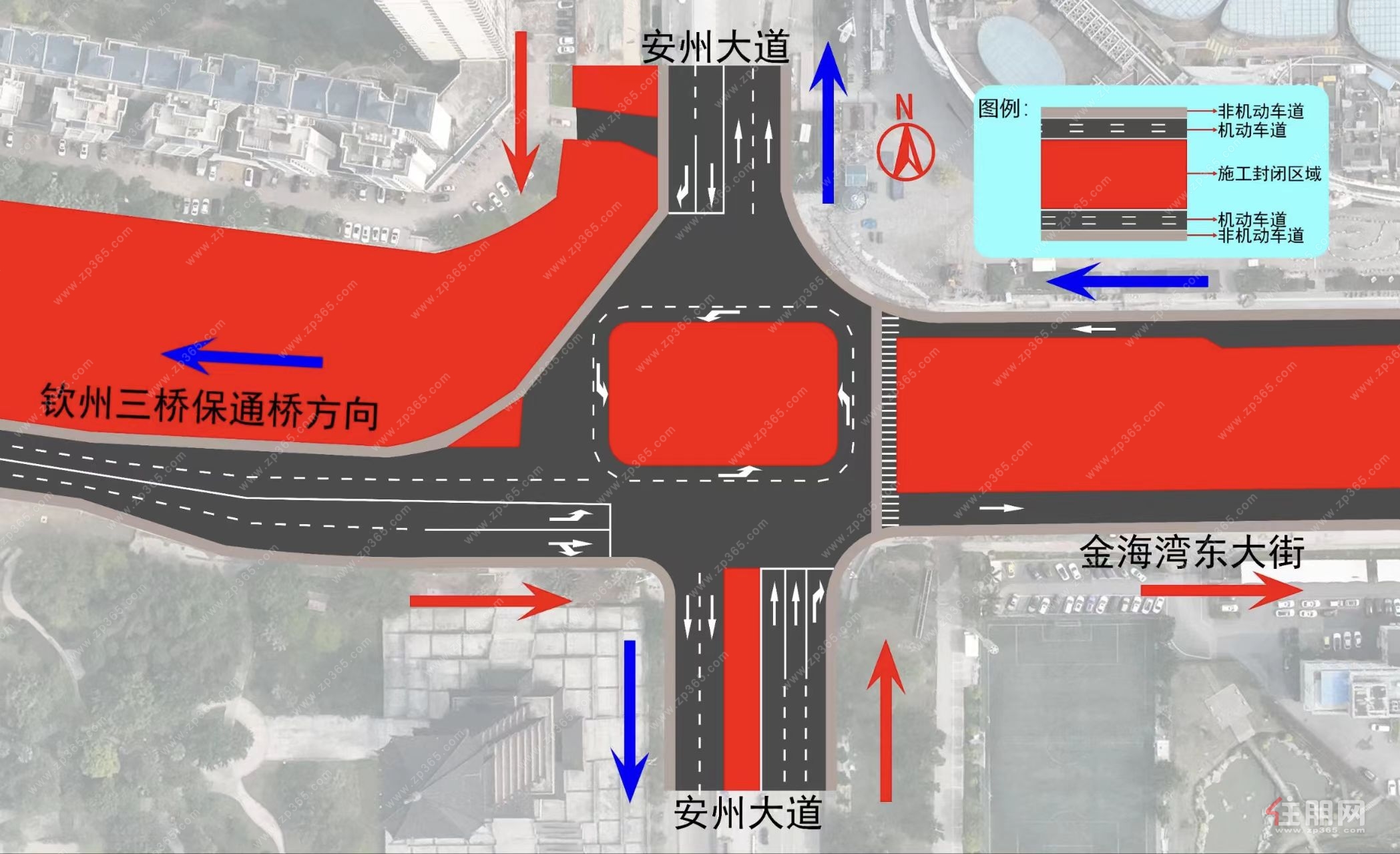 钦江三桥东交叉路口