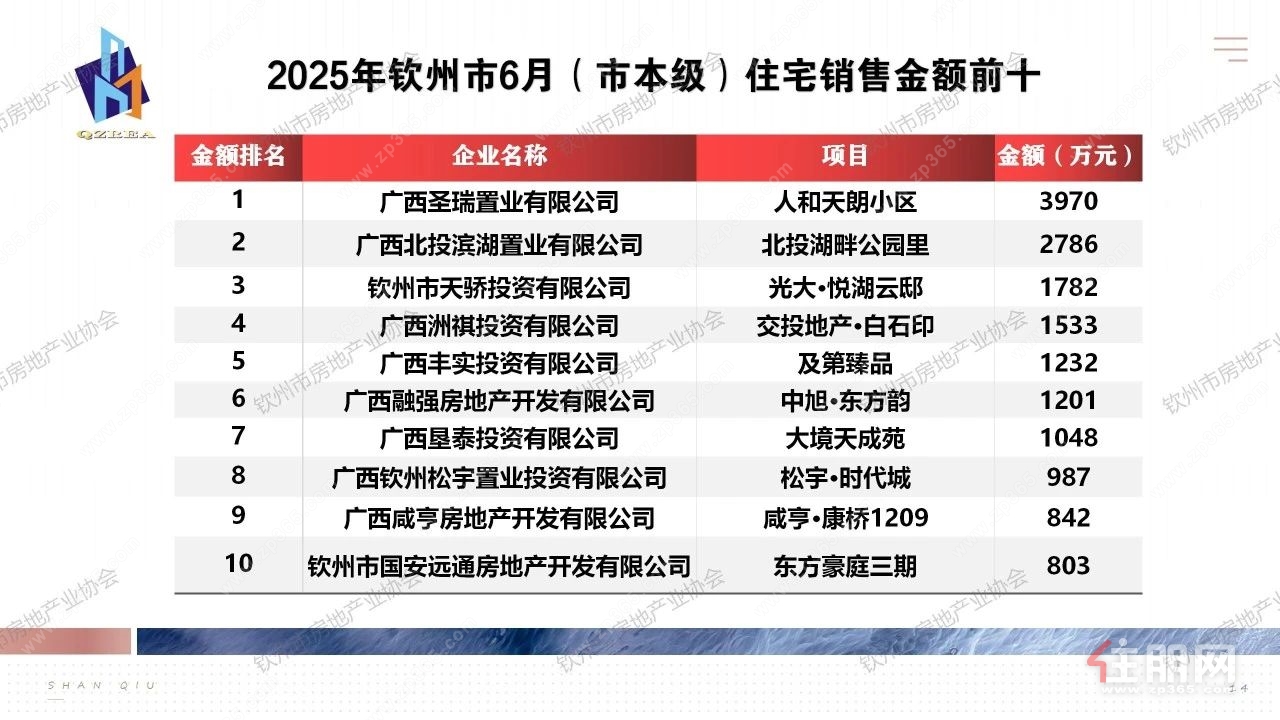 住宅金额前十
