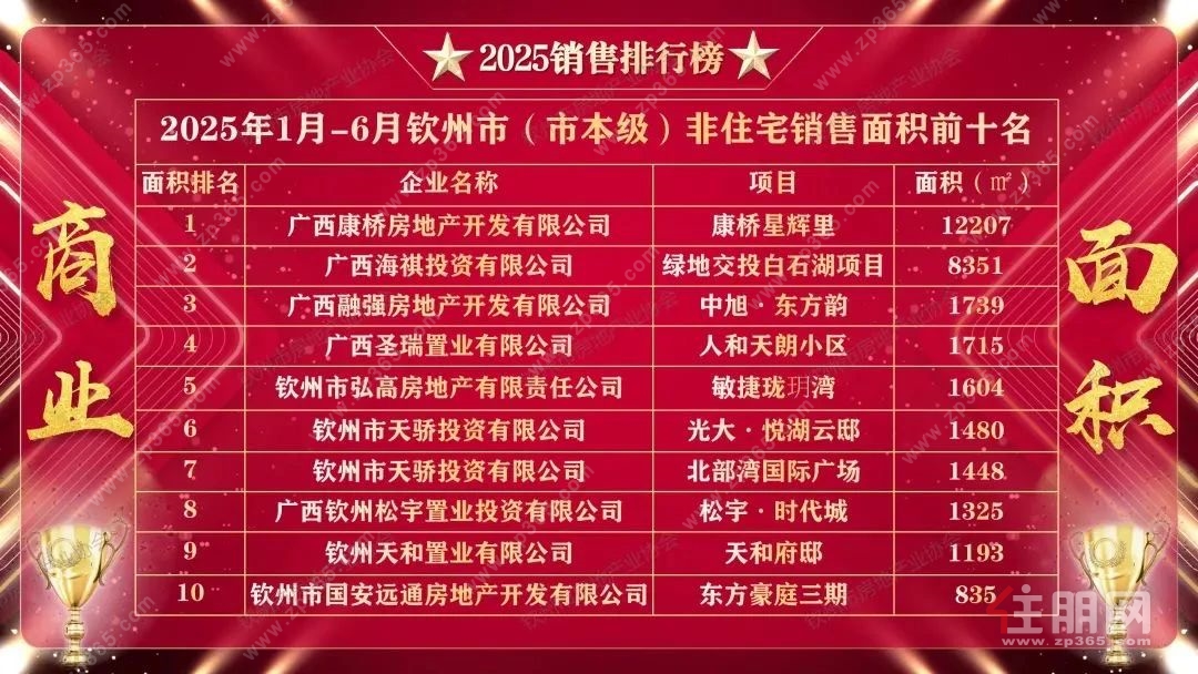 非住宅面积前十