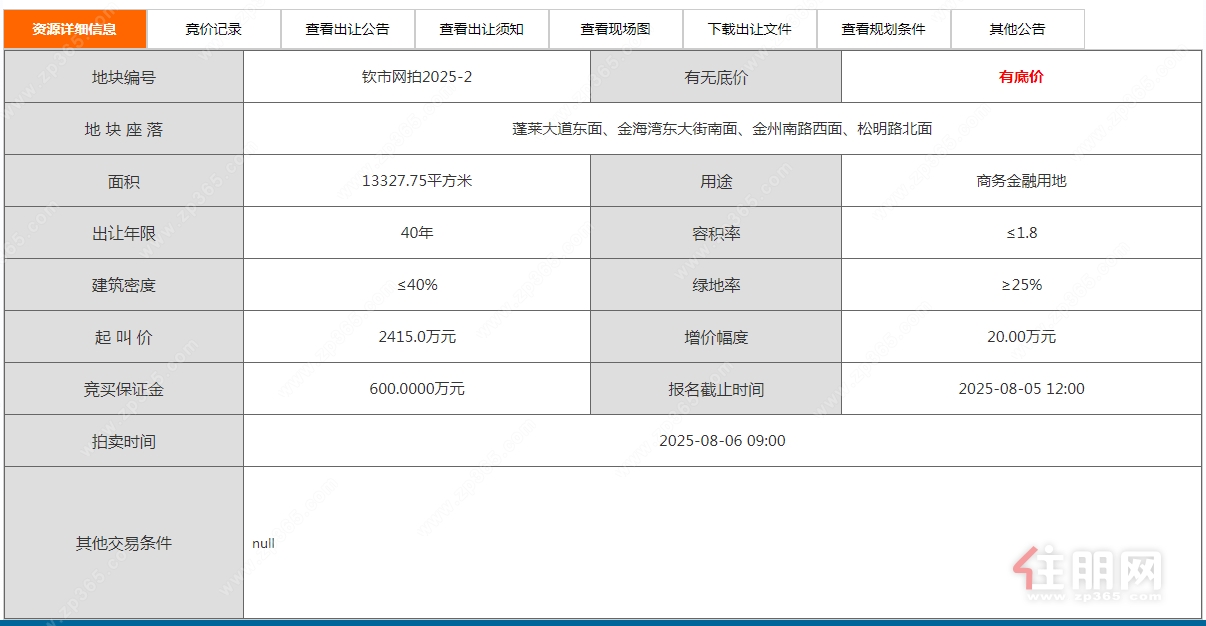出让信息