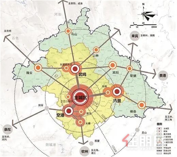 南宁市域空间格局示意图