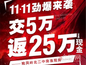 轨道御珑壹号城：凤岭北双地铁口毛坯准现房，交5万至高返25万现金！
