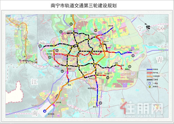 官方发布官方公布南宁第三轮地铁走线图