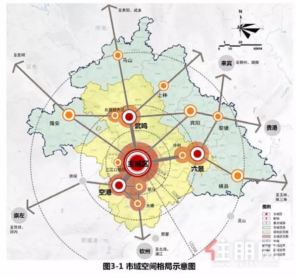 南宁市市域三大空间统筹战略**》市域空间格局示意图（图片来源：南宁市自然资源局）.png