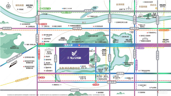 生态印象,项目旁规划良庆湖公园,近享五象湖公园,五象岭森林公园.