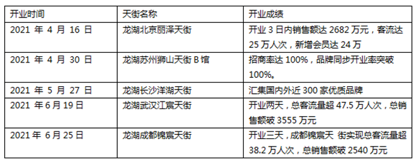 龙湖项目开业时间表格