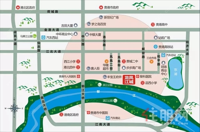龙凤江城区位图