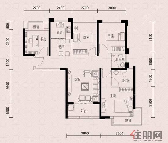 天筑塞纳D2户型图