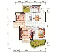 【休闲居1栋】2室2厅1卫1厨2阳台