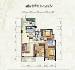 【2#楼2～16层】3室2厅2卫1厨1阳台