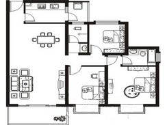 【三房】3室2厅2卫1厨1阳台