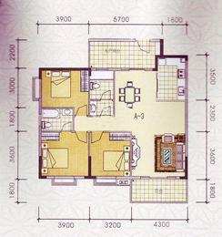 【户型图】3室2厅2卫1厨1阳台