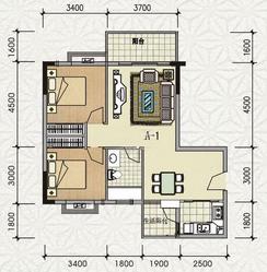 【户型图】2室2厅1卫1厨2阳台