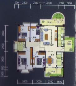 【户型图】4室2厅2卫1厨2阳台