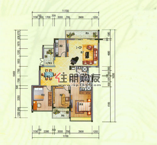 三房户型-远辰山水1号户型_远辰山水1号配套,房价-信息网住朋网