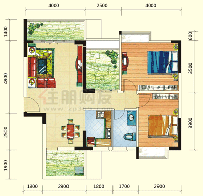 【优雅时光】2室2厅1卫1厨2阳台