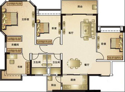 【三室二厅二卫】3室2厅2卫2阳台
