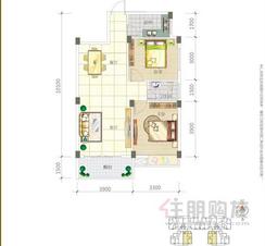 【C户型】2室2厅1卫1厨1阳台