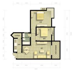 【2号5号楼-B户型】2室2厅