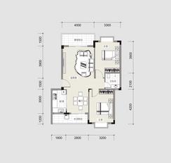 【D型宽景洋房】2室2厅1卫1厨2阳台