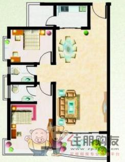 【恒星苑2#A、B户型】2室2厅2卫1厨2阳台