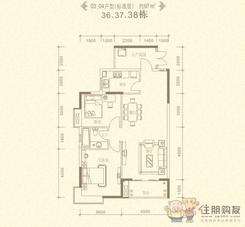 【36、37、38栋03、04户型】3室2厅1卫1厨1阳台